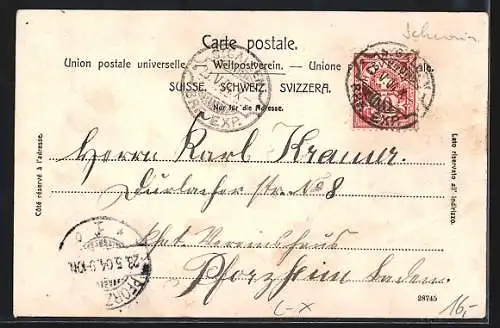 AK St. Gallen, St. Gallerhof mit Strassenbahn