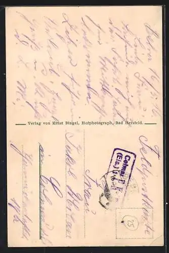 AK Bebra / Hessen, Strassenpartie mit Kirche am Ufer