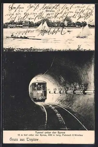 AK Berlin-Stralau, Spreetunnel zwischen Stralau und Treptow
