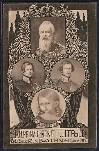 AK Portraits von Prinzregent Luitpold v. Bayern in verschiedenen Lebensabschnitten