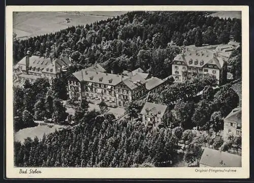 AK Bad Steben, Kurgebäude vom Flugzeug aus
