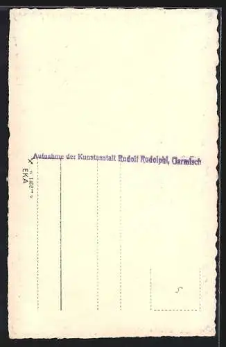 AK Mittenwald, Strassenpartie mit Ochsenwagen