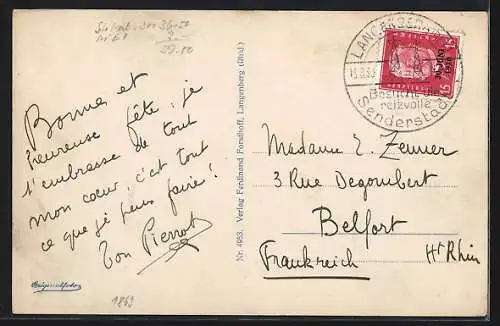 AK Langenberg /Rhld., Totalansicht mit Bäumen