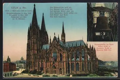 AK Köln, Der Kölner Dom, Südseite, Kaiserglocke