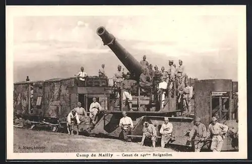 AK Camp de Mailly, Canon de 240 m/m Batignolles