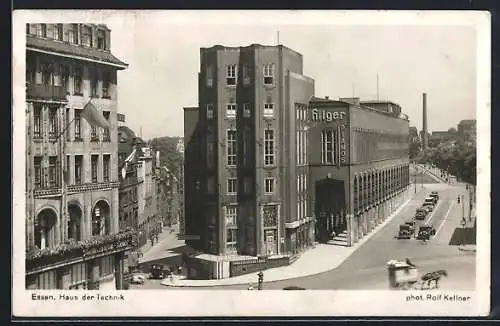 AK Essen / Ruhr, Strassenansicht mit Haus der Technik