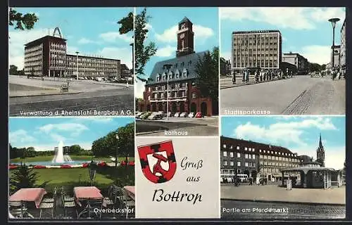 AK Bottrop, Overbeckshof, Partie am Pferdemarkt, Stadtsparkasse