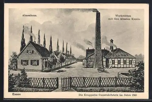 AK Essen, Die Kruppsche Gussstahlfabrik im Jahre 1840