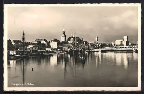 AK Kappeln a. d. Schlei, Ortsansicht mit Hafen