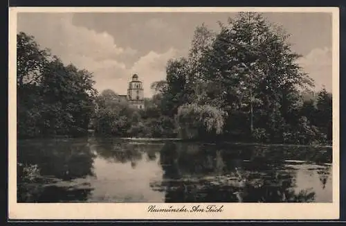 AK Neumünster, Ansicht am Teich