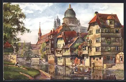 AK Nürnberg, Synagoge, Die Insel Schütt
