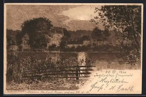 Künstler-AK Carl Jander: Berlin-Grunewald, Jagdschloss Grunewald