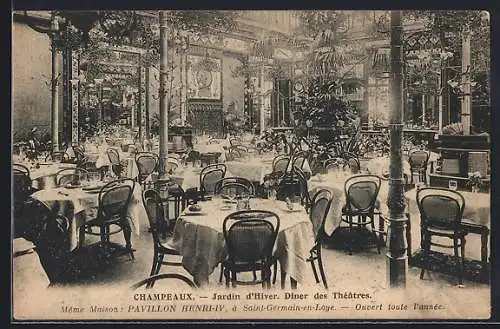 AK Champeaux, Jardin d`hiver, dîner des théâtres, intérieur