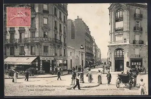 AK Paris, rue Saint-Dominique prise Avenue Bosquet