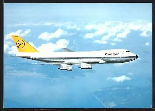 AK Flugzeug Jumbo-Jet Boeing 747 am Himmel, Condor