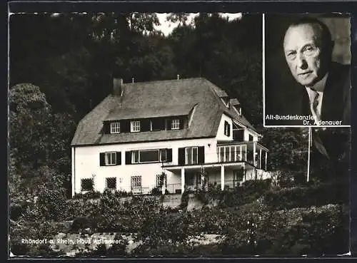 AK Röhndorf, Haus Adenauer, Porträt des Alt-Bundeskanzlers