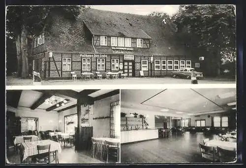AK Rottdorf, Gasthaus Zur Linde mit Gaststube und Saal