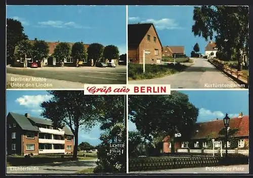 AK Berlin, Kurfürstendamm, Berliner Mühle Unter den Linden, Lichterfelde, Potsdamer Platz