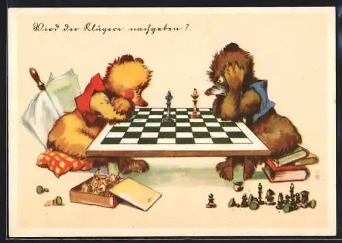 AK Zwei Maulwürfe spielen Schach mit nur noch zwei Königen - wird der Klügere nachgeben?