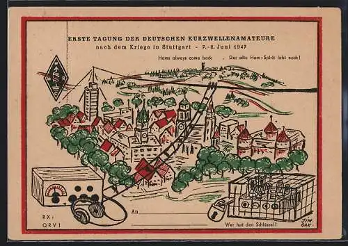 AK Stuttgart, Erste Tagung der deutschen Kurzwellenamateure nach dem Kriege 1947, Funkgeräte