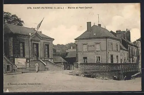 AK Saint-Paterne, Mairie et Pont Carnot