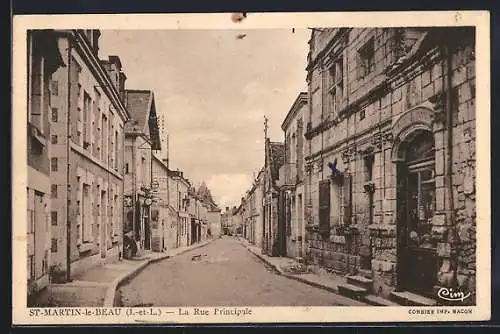 AK Saint-Martin-le-Beau, La Rue Principale