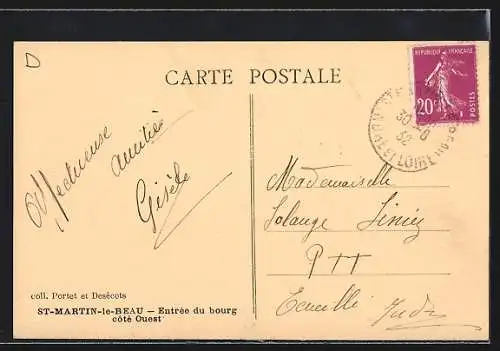 AK Saint-Martin-le-Beau, Entrée du bourg côté Ouest
