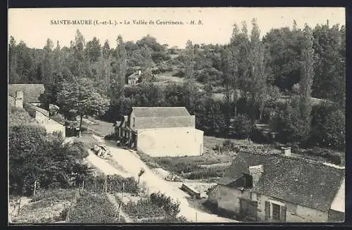 AK Sainte-Maure, La Vallée de Courineau et vue des maisons rurales