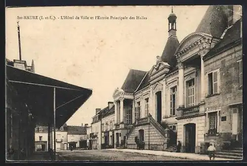 AK Sainte-Maure, L`Hôtel de Ville et l`Entrée Principale des Halles