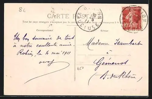 AK Robion, Canal de Carpentras avec un pont de pierre et une maison au bord de l`eau