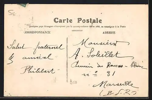 AK Cavaillon, Promenade sous les platanes en hiver