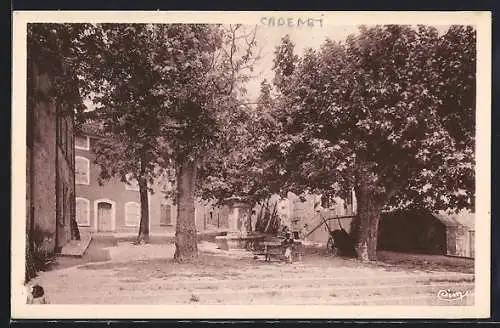 AK Cadenet, Place Carnot avec arbres et bancs