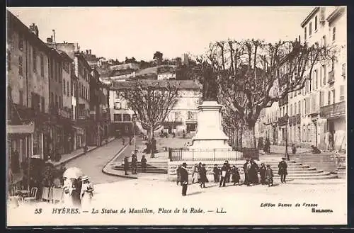 AK Hyères, La Statue de Massillon, Place de la Rade