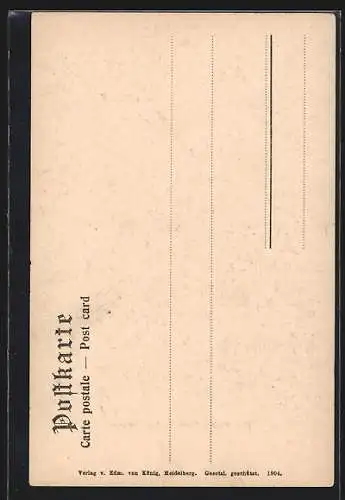 AK Schwarzwaldsagen, Ansicht eines Paares vor den Felsen bei Baden-Baden