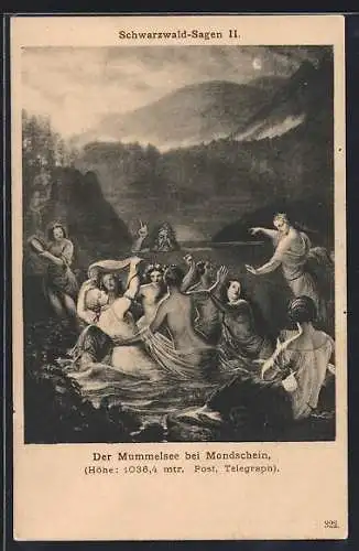 Künstler-AK Schwarzwaldsagen, F. I. Götzenberger, Blatt 2, Der Mummelsee