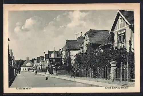 AK Gonsenheim, Blick in die Ernst Ludwigstrasse