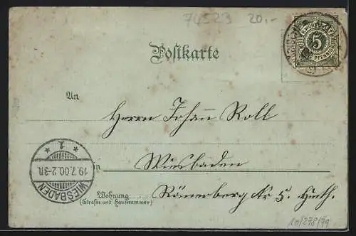 Mondschein-Lithographie Schwäb. Hall, Soolbad, Comburg, Gesamtansicht