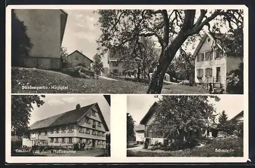 AK Hagspiel, Gasthof Julie Nussbäumer, Schmiede, Strassenpartie