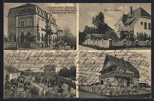 AK Appenweier /Baden, Ansichten Anwesen Brüstle, Landhaus Daheim und Villa Wohlleben