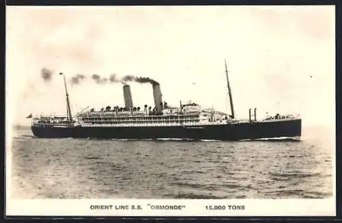 AK Passagierschiff SS Ormonde in Fahrt auf See