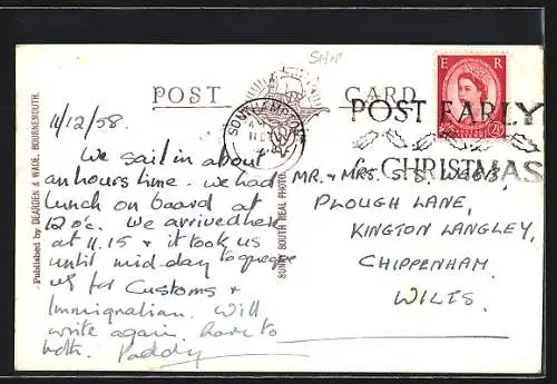 AK Passagierschiff Capetown Castle vor der Küste