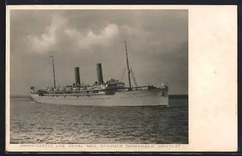 AK Passagierschiff RMS Armadale Castle auf See, Union-Castle Liner
