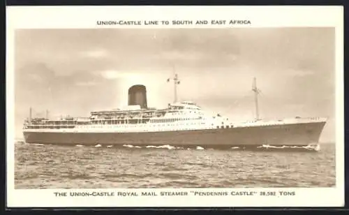 AK Passagierschiff RMS Pendennis Castle, Union-Castle Line