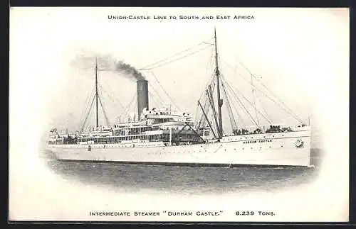 AK Intermediate Steamer Durham Castle, Union-Castle Line to South and East Africa