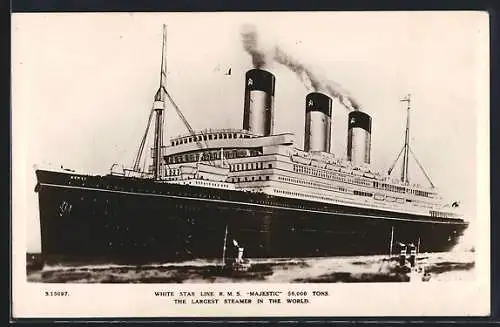 AK Passagierschiff R.M.S. Majestic der White Star Line