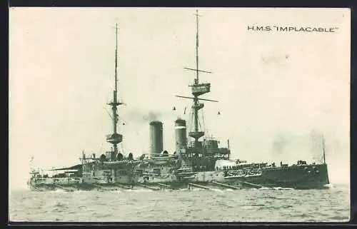 AK HMS Implacable auf See