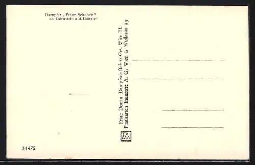 AK Dürnstein a. d. Donau, Dampfer Franz Schubert