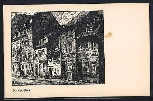 AK Alt-Berlin, Häuser in der Parochialstrasse