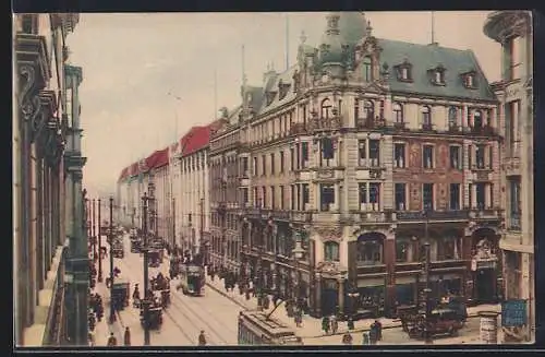 AK Berlin, Leipzigerstrasse mit Geschäften