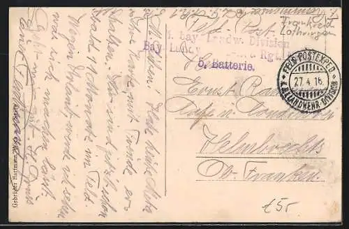 AK Wich, Frauen in elsass-lothringischer Tracht in der Küche